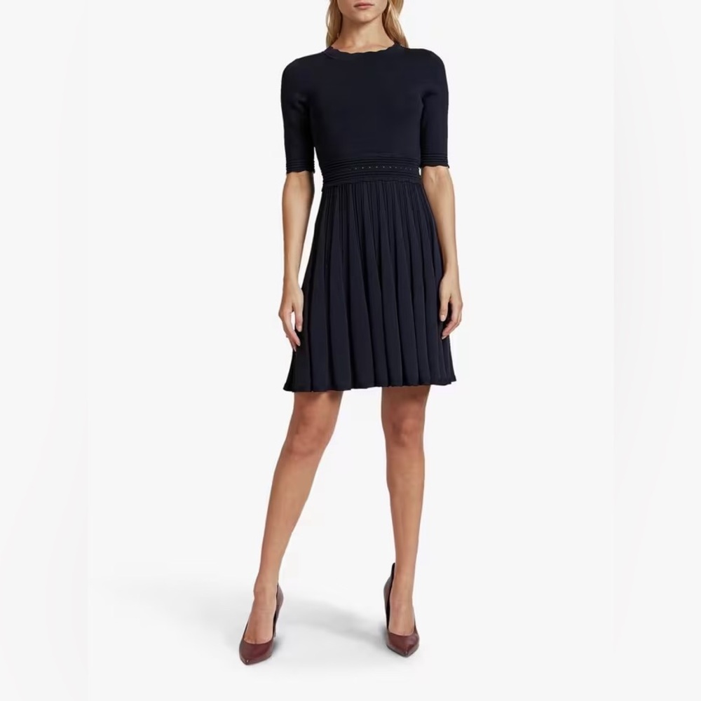 Ted Baker Dorlean Scallop Trim Skater Dress, Navy,size:0